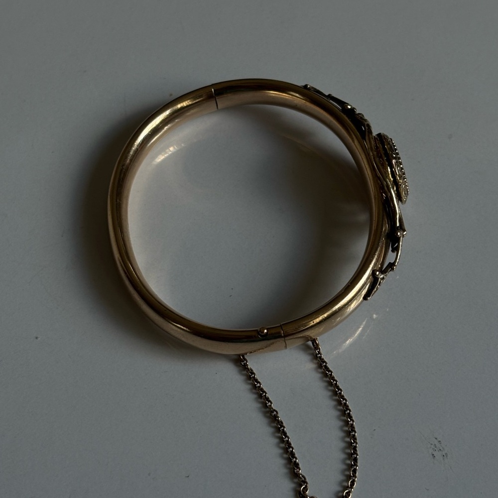 Unique Vintage Austin&Stones Gold filled- plated Hinged Bangle Bracelet  1907ss - Picture 9 of 14